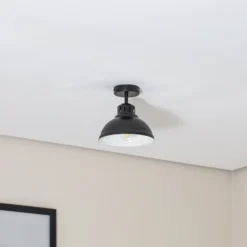 Plafón Sven, 1 luz, negro, acero, E27