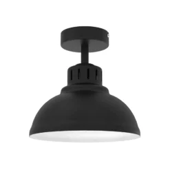Plafón Sven, 1 luz, negro, acero, E27