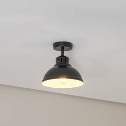 Plafón Sven, 1 luz, negro, acero, E27