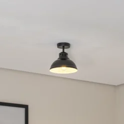 Plafón Sven, 1 luz, negro, acero, E27
