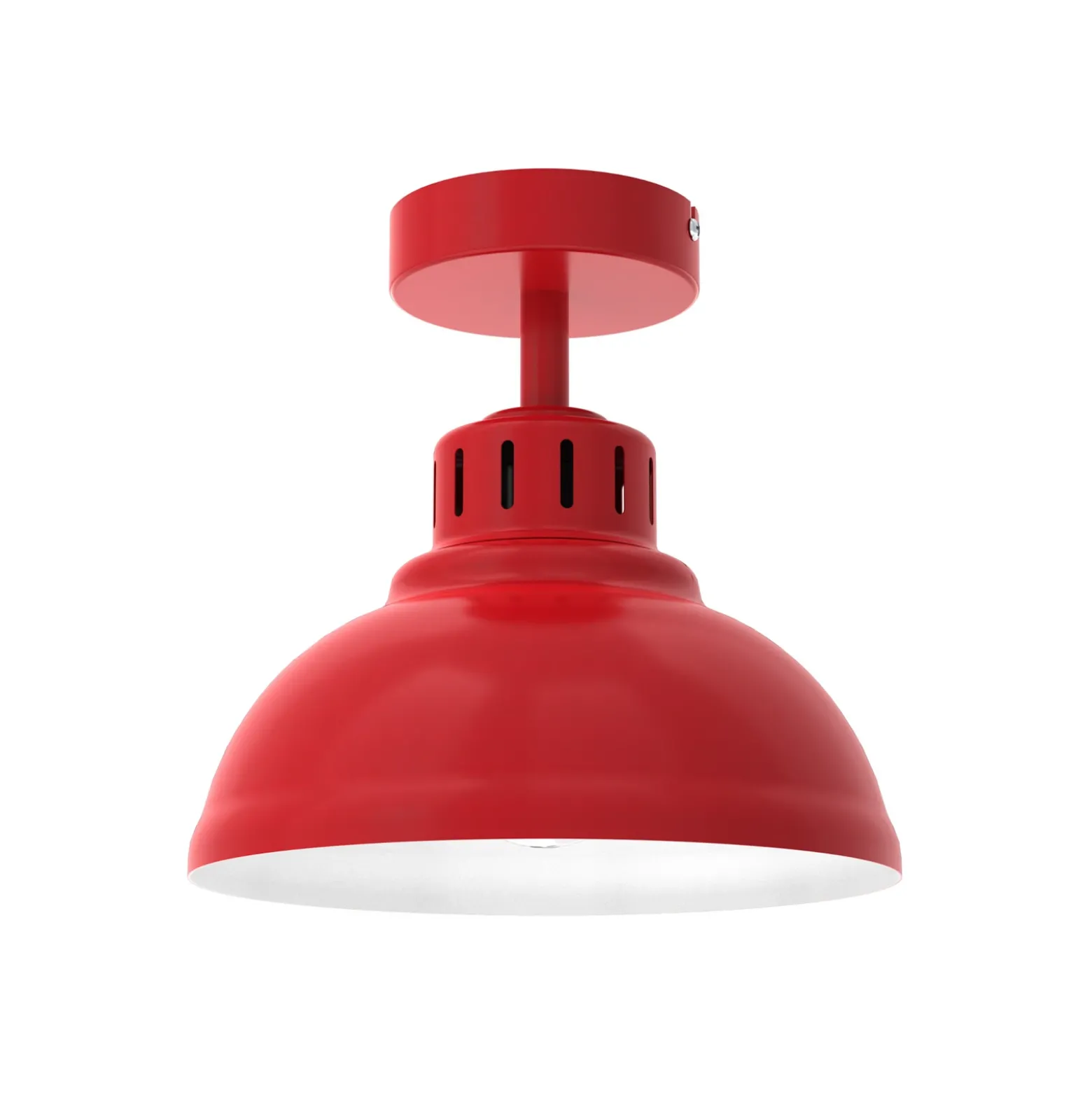 Plafón Sven, 1 luz, rojo, acero, E27