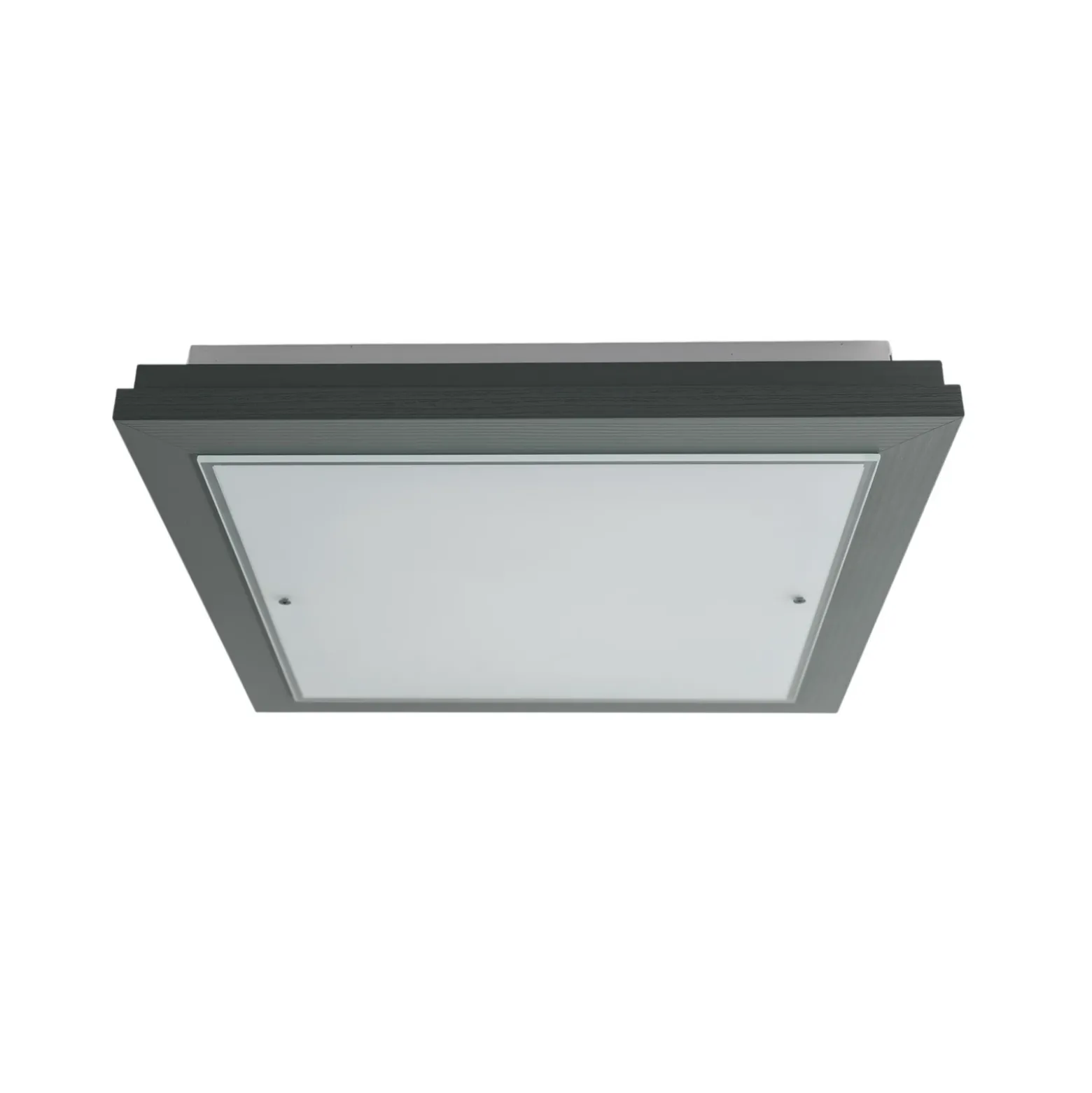 Plafón Tally, ancho 42 cm, verde salvia, madera, E27