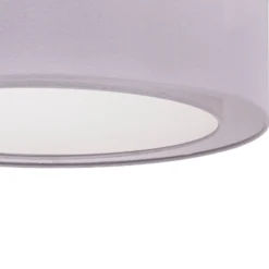 Plafón Tibu, gris, Ø 50 cm, de tela