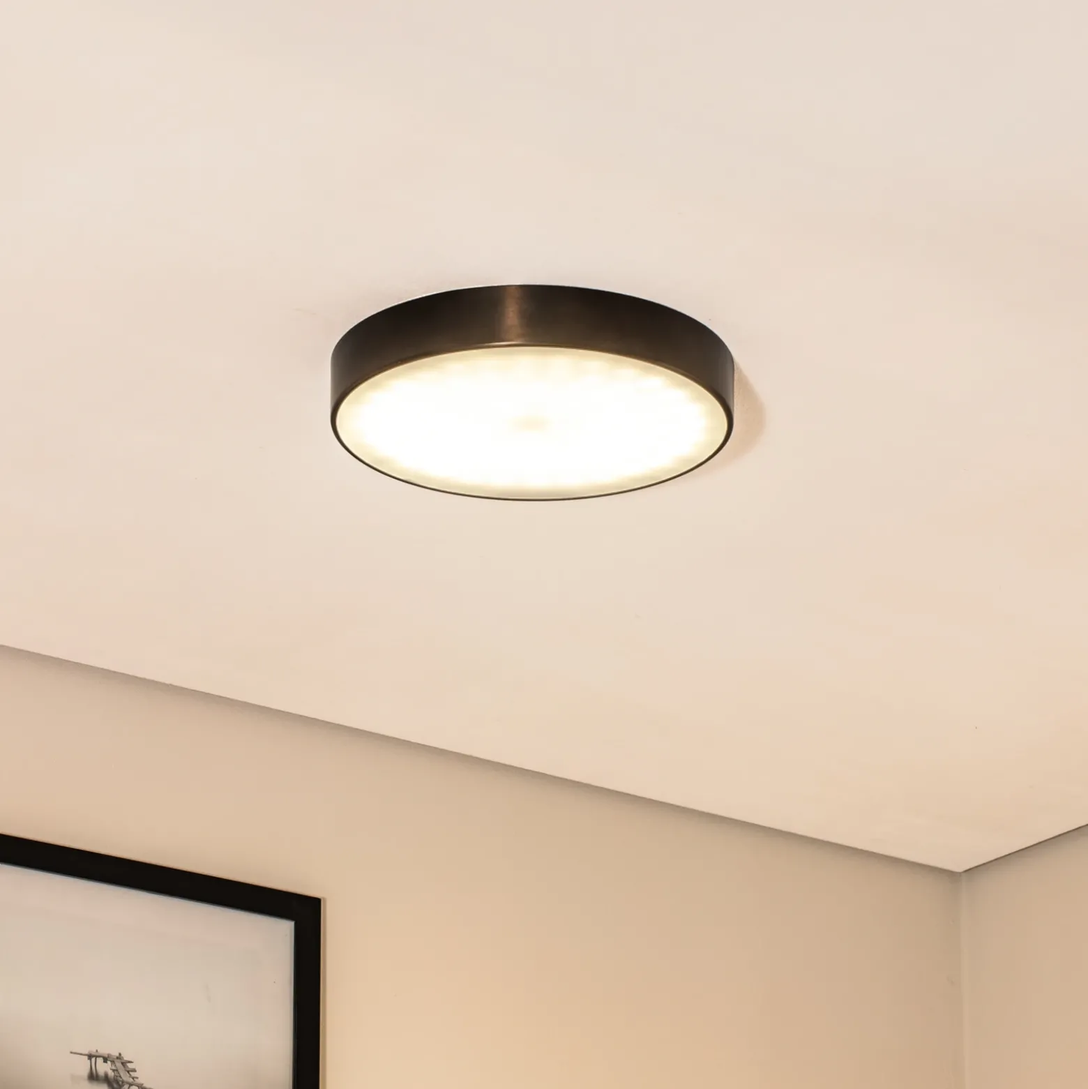Plafón Timur LED, antracita, acero, Ø 34 cm