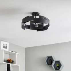 Plafón Tori, negro, 48 cm