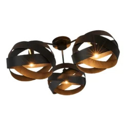 Plafón Tornado negro 3 luces
