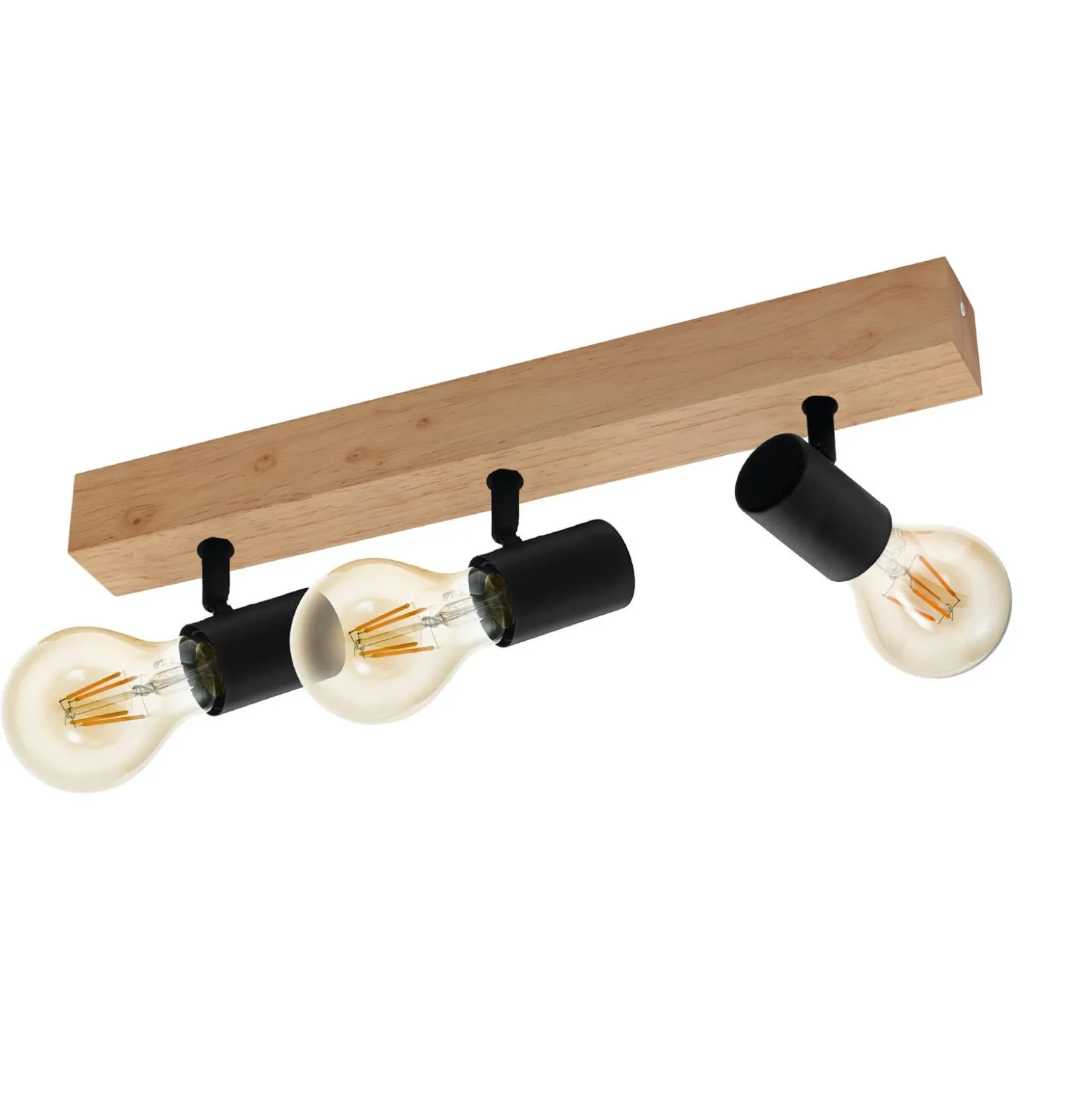 Plafón Townshend 3 de madera 3 luces negro