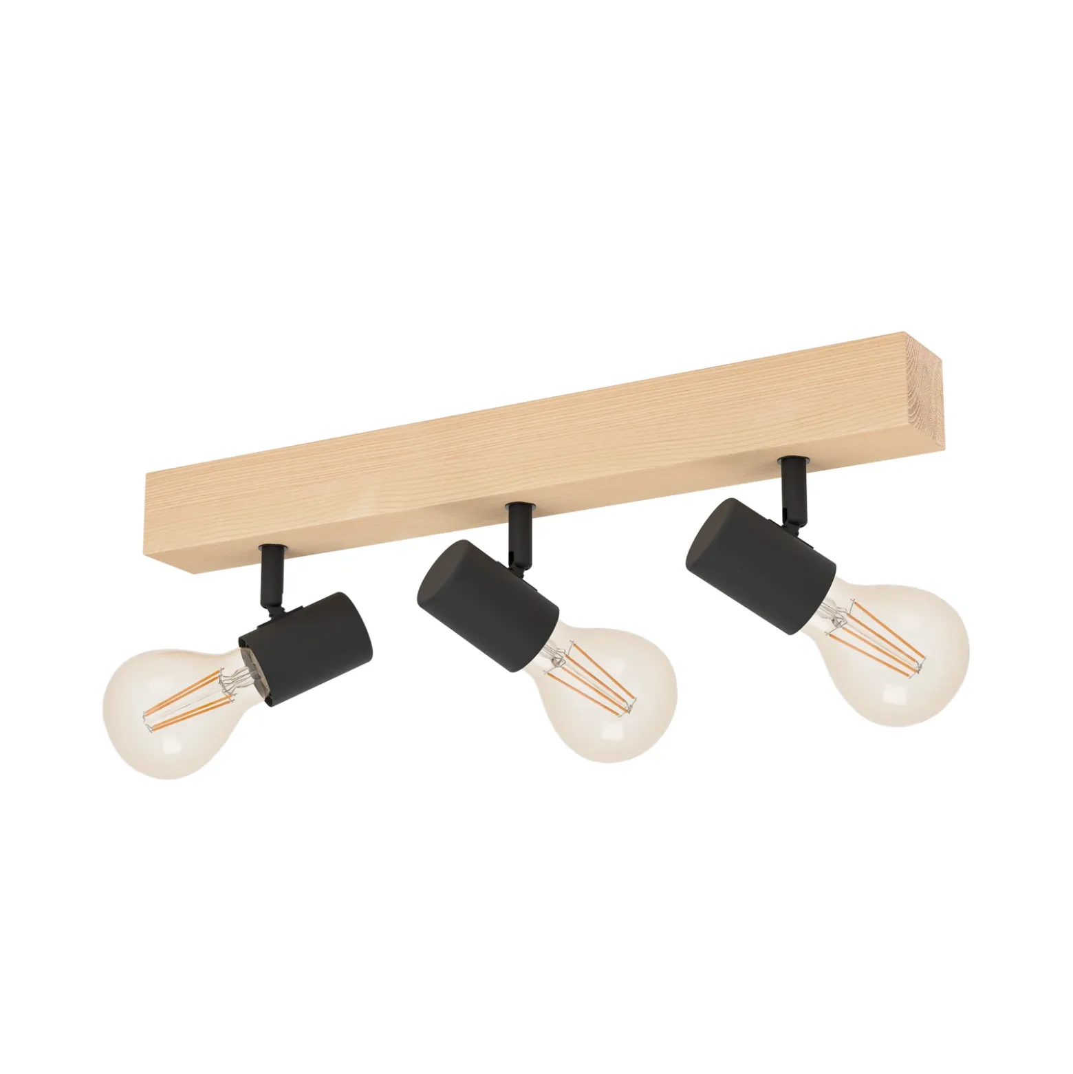 Plafón Townshend 3 de madera 3 luces negro