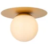 Plafón Tricia, dorado, Ø 25 cm, cristal, 1 luz, E27