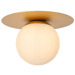 Plafón Tricia, dorado, Ø 25 cm, cristal, 1 luz, E27