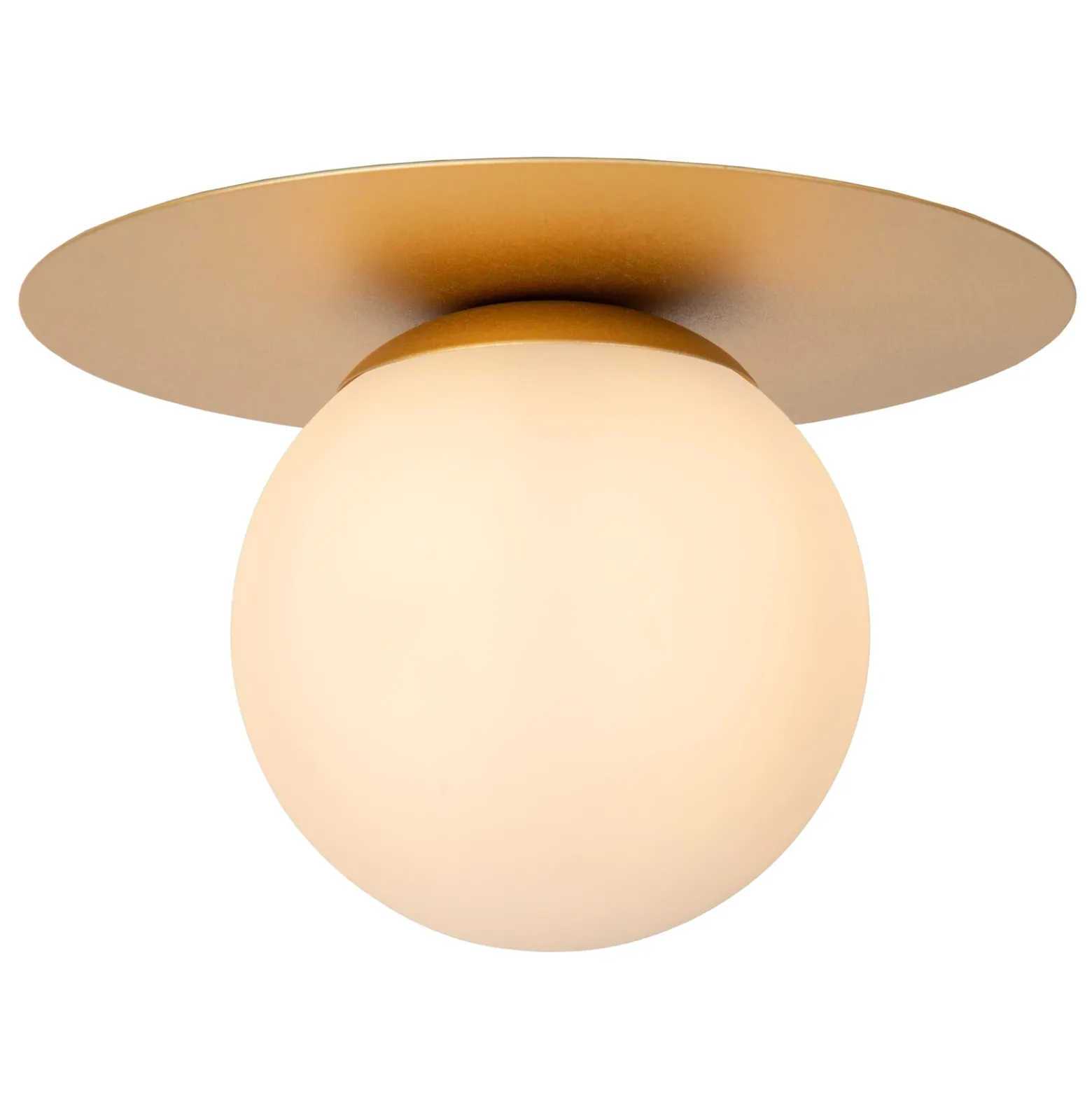 Plafón Tricia, dorado, Ø 25 cm, cristal, 1 luz, E27