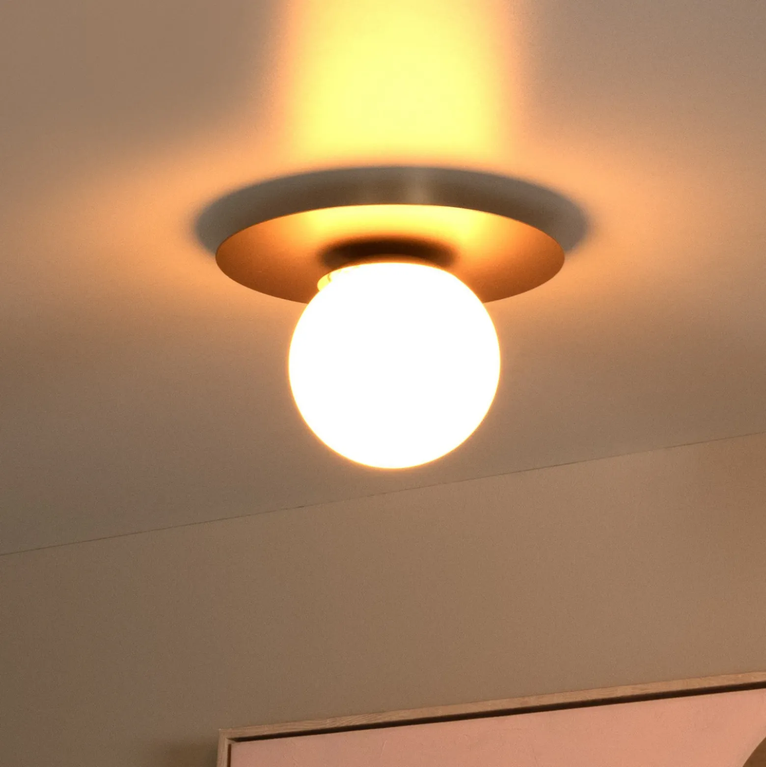 Plafón Tricia, dorado, Ø 25 cm, cristal, 1 luz, E27