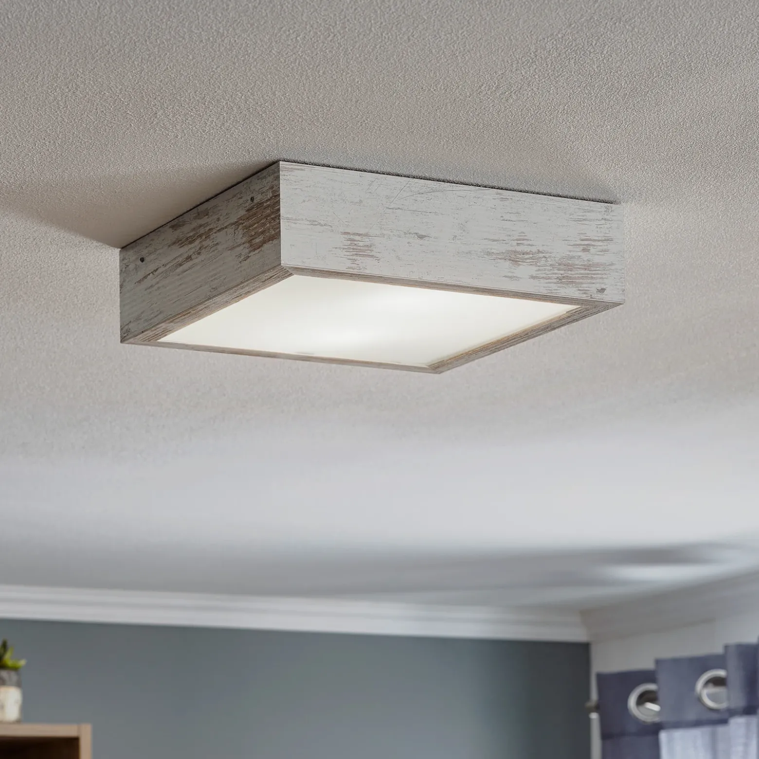 Plafón Tromsö, 30x30 cm, blanco antiguo