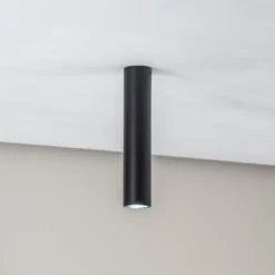 Plafón Tubo en forma cilíndrica, negro