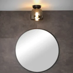 Plafón Tyler para cuarto de baño, negro/gris humo