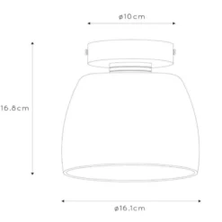 Plafón Tyler para cuarto de baño, negro/gris humo