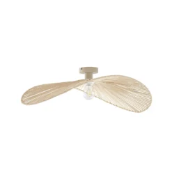 Plafón Valdorin de Lindby, beige, 75 cm x 50 cm, papel