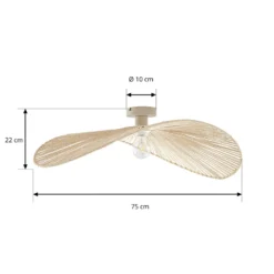 Plafón Valdorin de Lindby, beige, 75 cm x 50 cm, papel