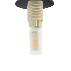 Plafón Valentina de Lindby, gris/negro, 4 luces, cristal