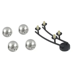 Plafón Valentina de Lindby, gris/negro, 4 luces, cristal