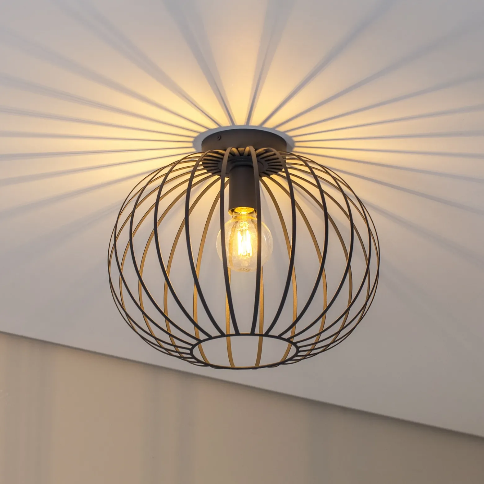 Plafón Valor, antracita, acero, Ø 40 cm