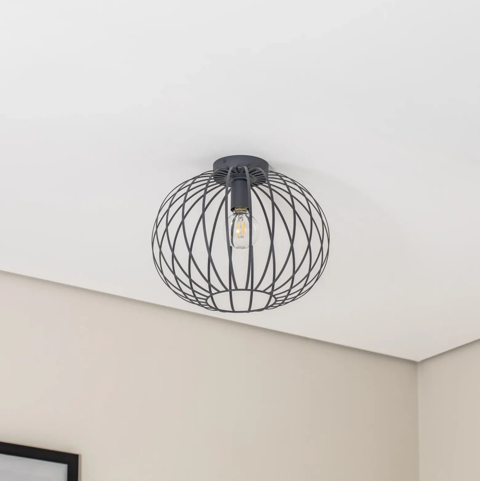 Plafón Valor, antracita, acero, Ø 40 cm