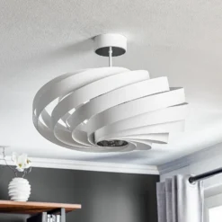 Plafón Vento, blanco, Ø 60 cm, metal, E27