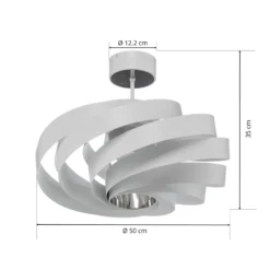Plafón Vento, blanco, de metal, Ø 50 cm