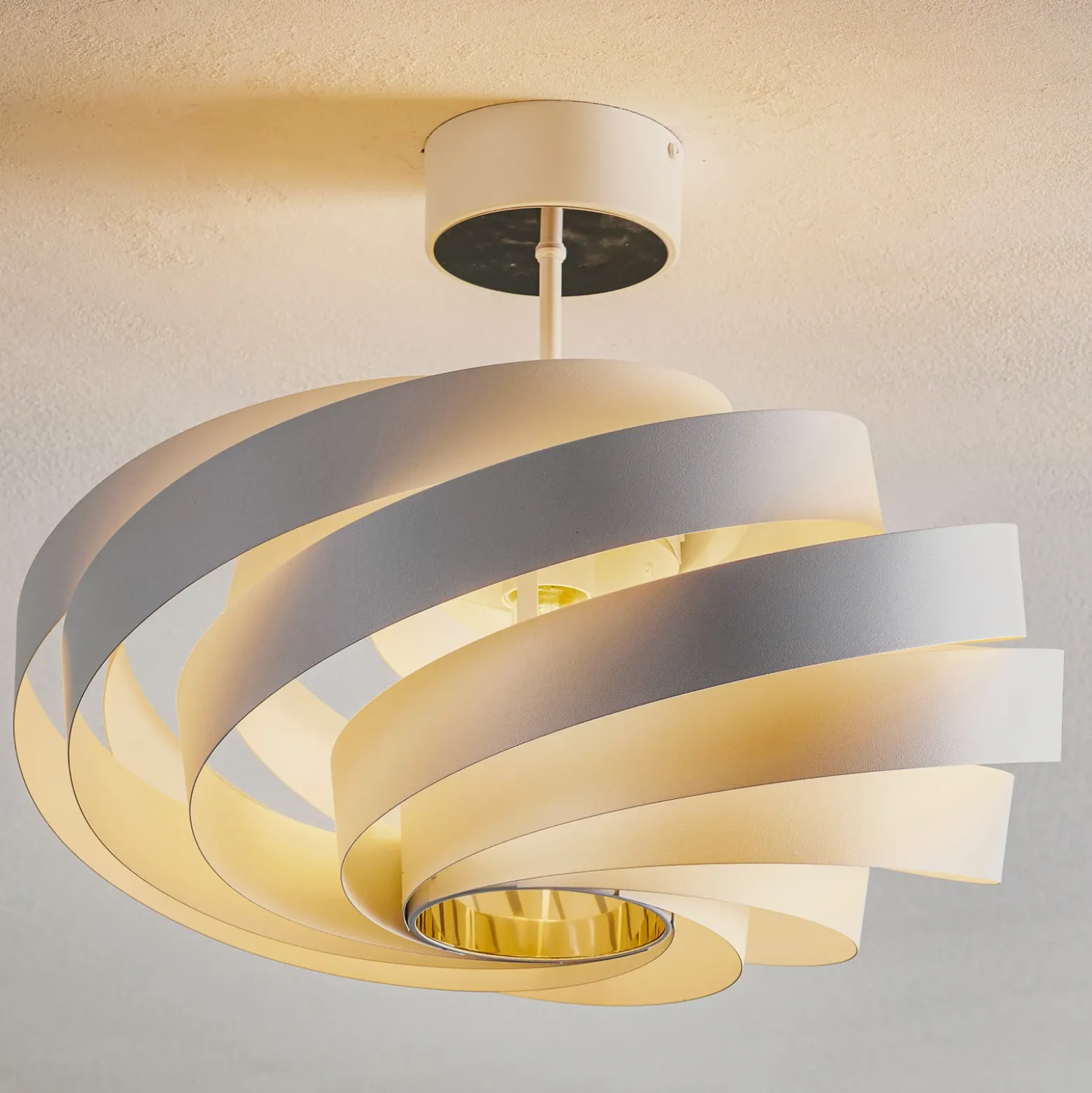 Plafón Vento, blanco, metal, Ø 50 cm