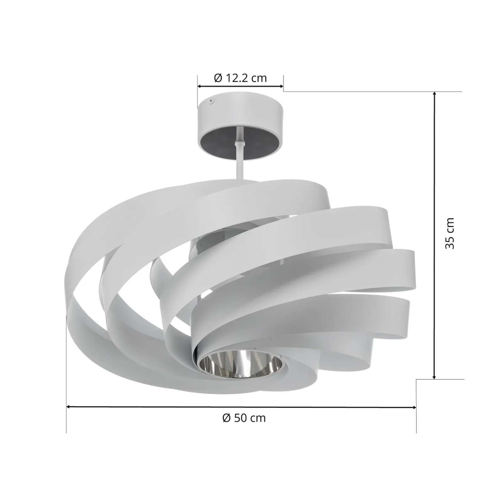 Plafón Vento, blanco, metal, Ø 50 cm