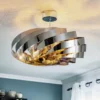 Plafón Vento, cromo niquelado, Ø 60 cm, metal