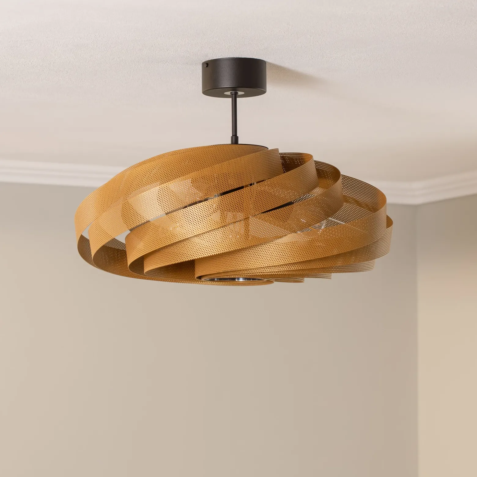 Plafón Vento, dorado, Ø 60 cm