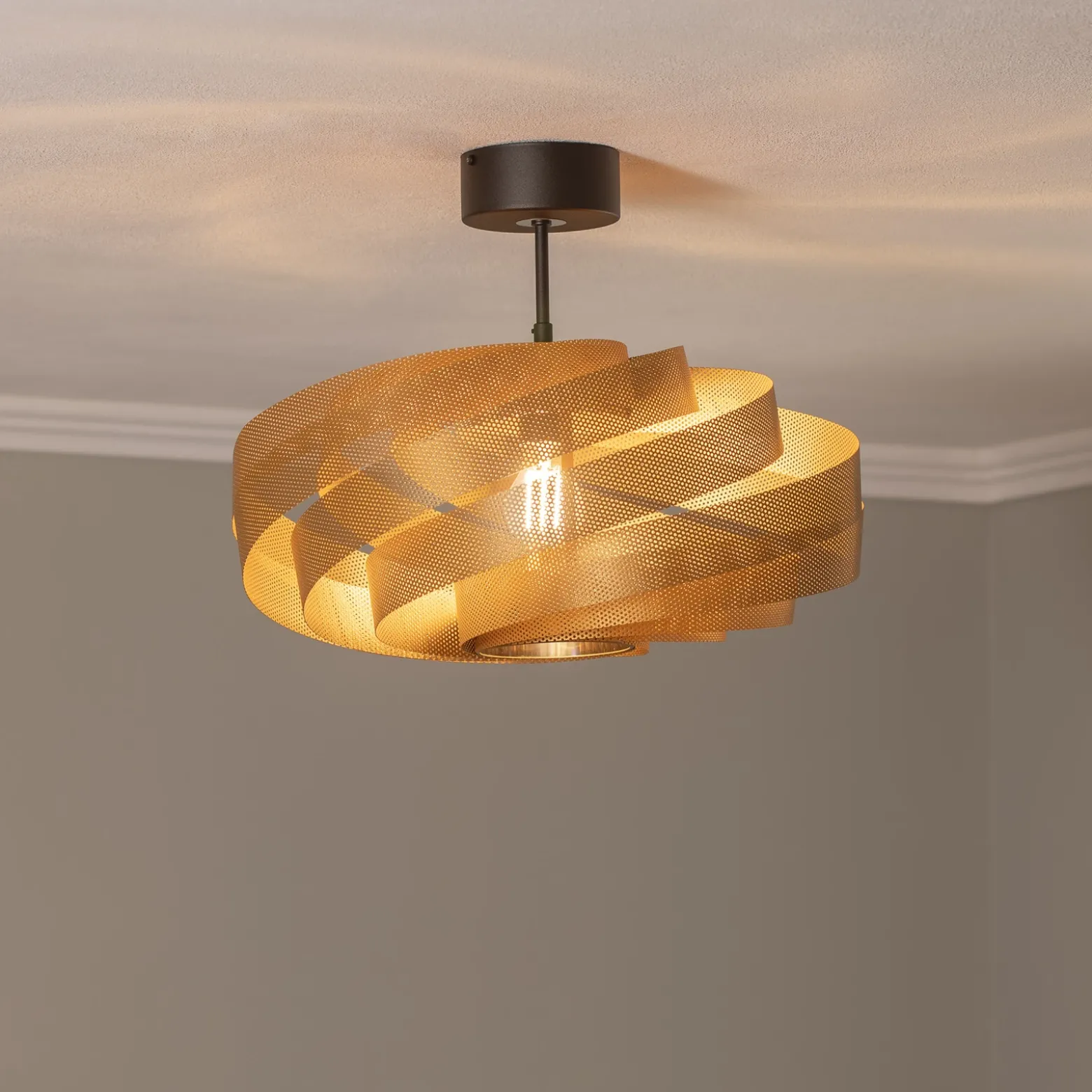Plafón Vento, dorado, Ø 50 cm