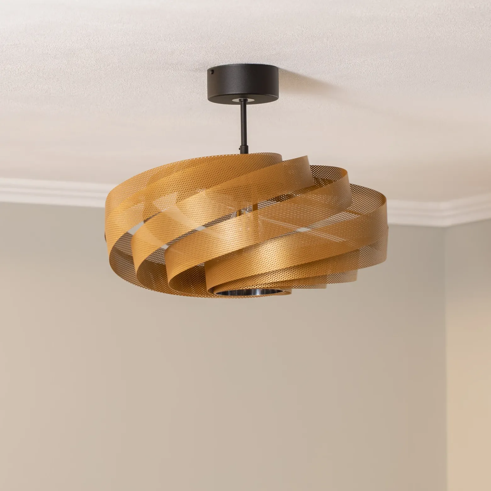 Plafón Vento, dorado, Ø 50 cm