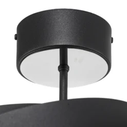 Plafón Vento, negro, Ø 50 cm, metal, E27
