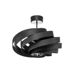 Plafón Vento, negro, Ø 50 cm, metal, E27