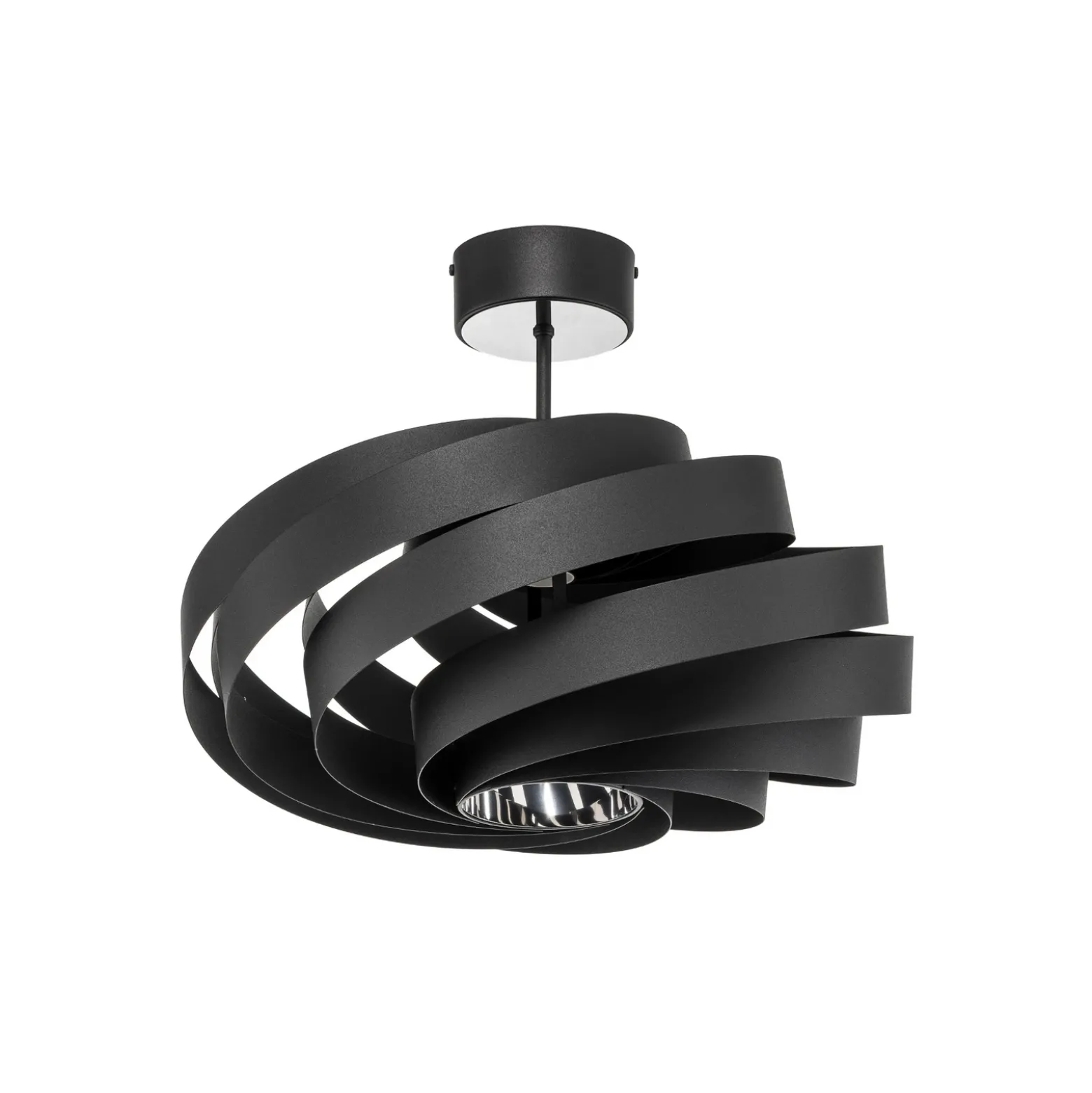 Plafón Vento, negro, Ø 50 cm, metal, E27