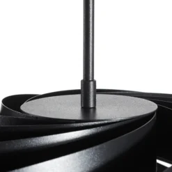 Plafón Vento, negro, Ø 60 cm, metal, E27
