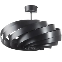 Plafón Vento, negro, Ø 60 cm, metal, E27