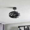 Plafón Vento, negro, Ø 40 cm, metal, E27