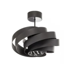 Plafón Vento, negro, Ø 40 cm, metal, E27