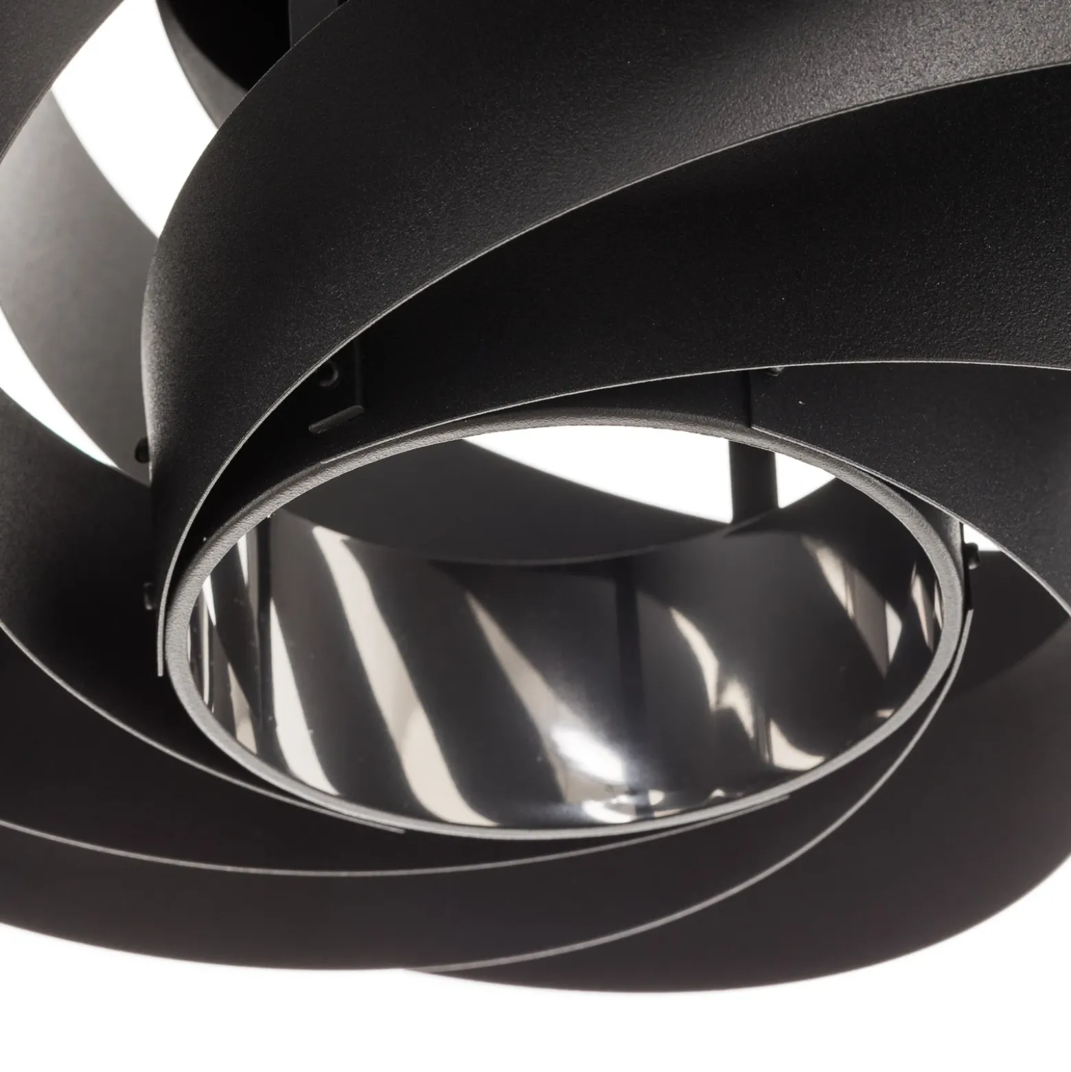 Plafón Vento, negro, Ø 40 cm, metal, E27