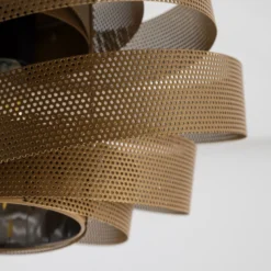 Plafón Vento, negro/dorado, metal, Ø 40 cm, E27