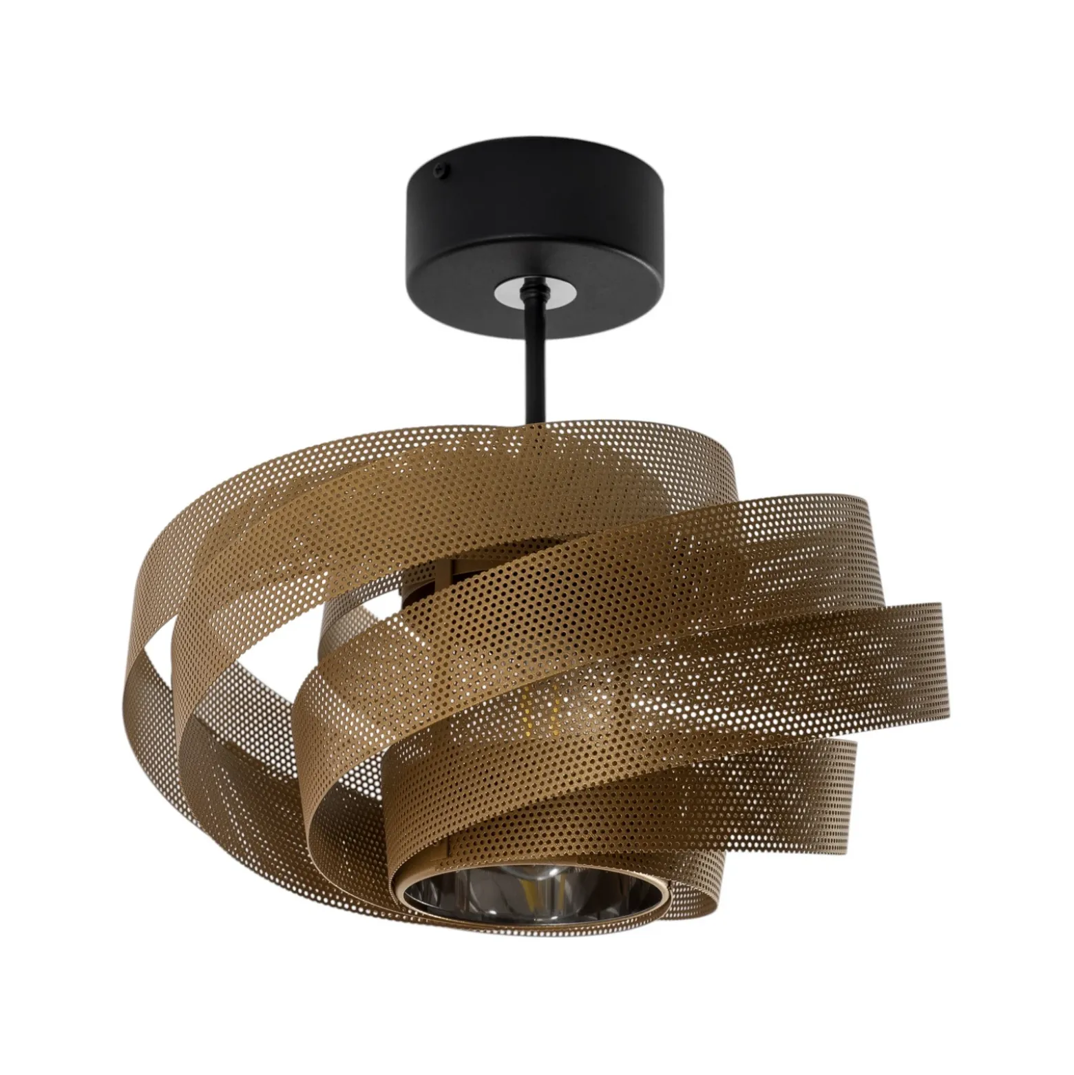Plafón Vento, negro/dorado, metal, Ø 40 cm, E27