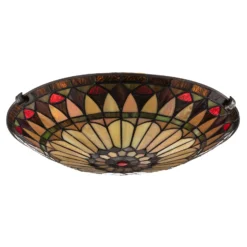 Plafón West End, bronce/multicolor, Ø 42 cm, cristal