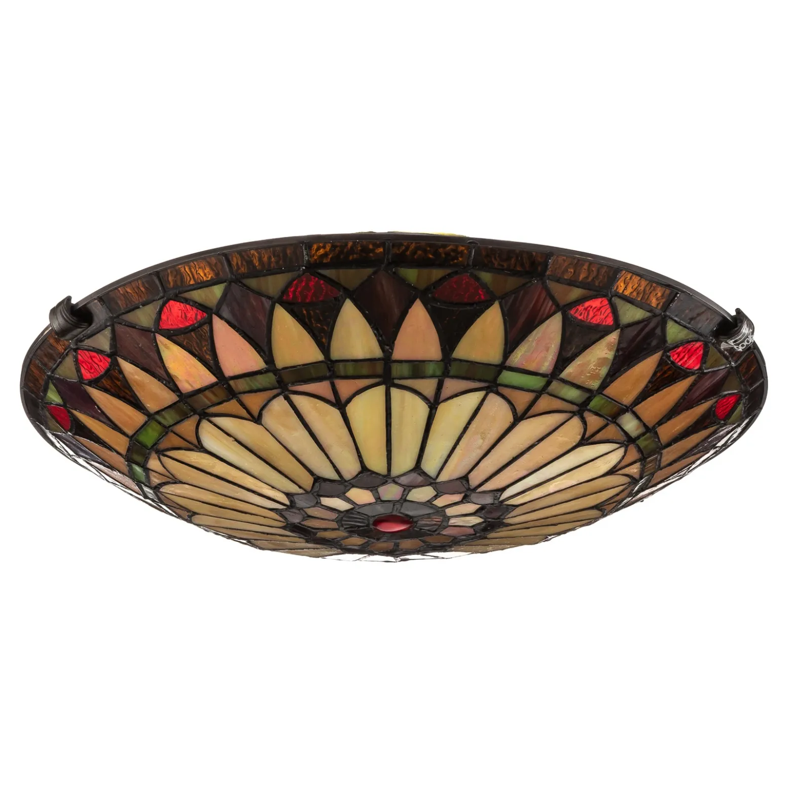 Plafón West End, bronce/multicolor, Ø 42 cm, cristal