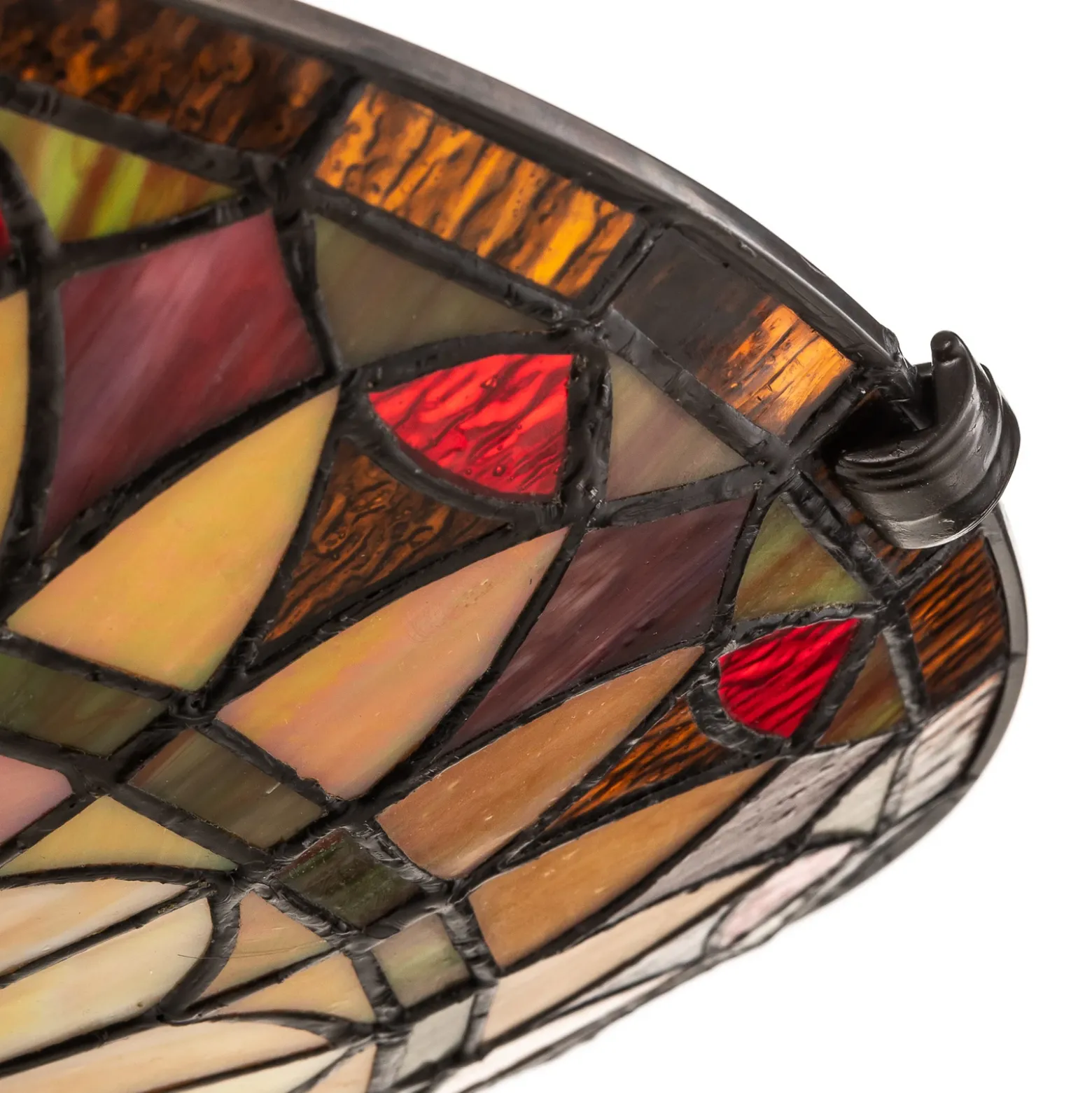 Plafón West End, bronce/multicolor, Ø 42 cm, cristal