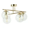 Plafón Zoe, color dorado, longitud 51 cm, cristal, 4 luces