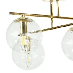 Plafón Zoe, color dorado, longitud 51 cm, cristal, 4 luces