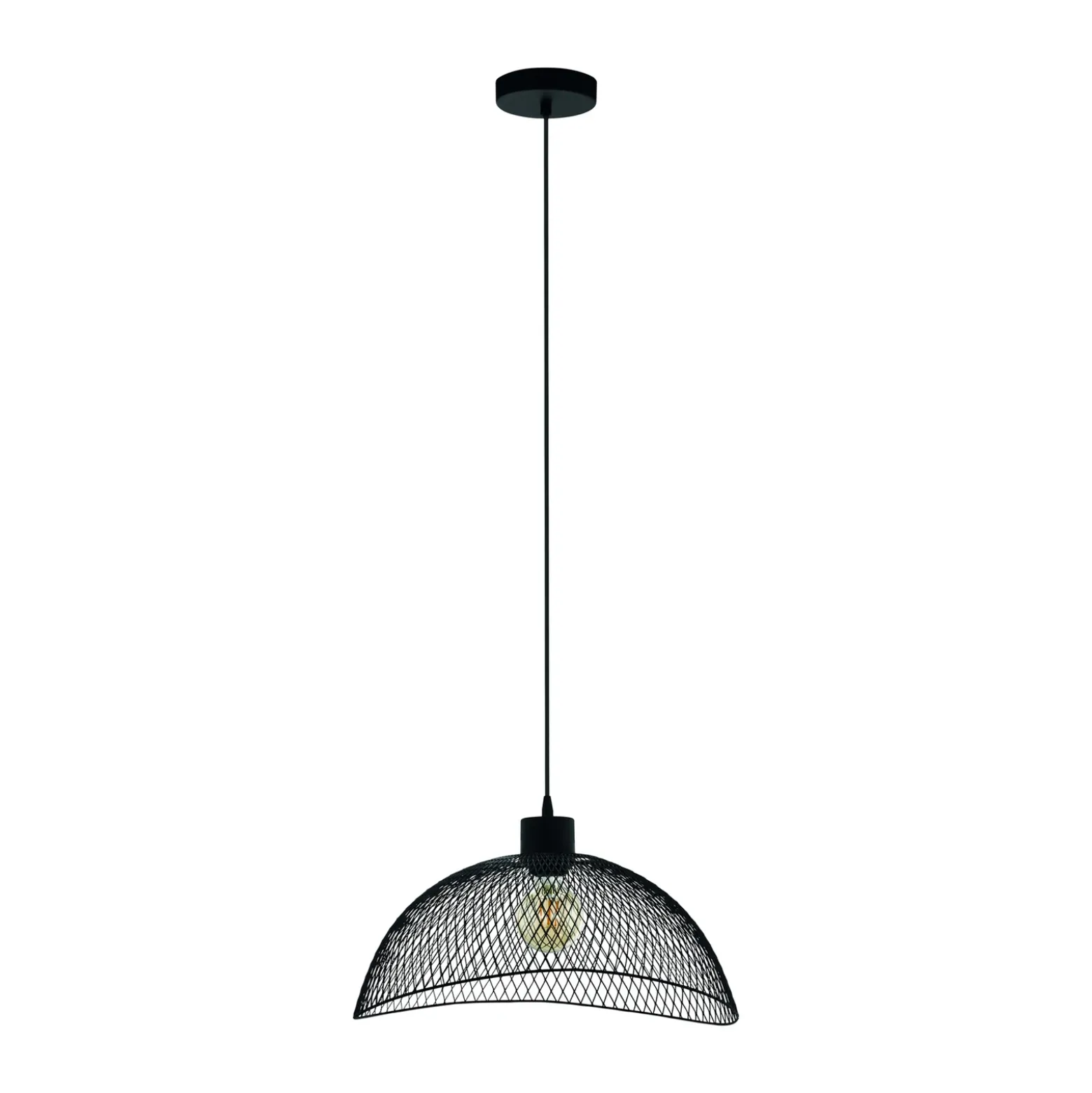 Pompeya lámpara colgante, longitud 45 cm, negro, acero